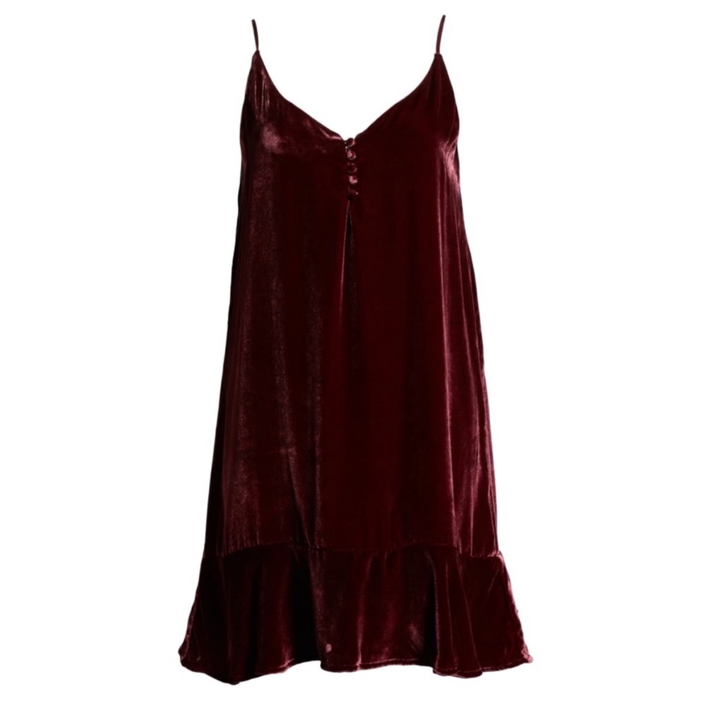 Rails Velvet Audrina Slip Dress in Burgundy, silk blend and fully lined, size S